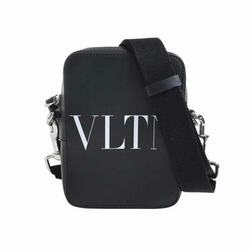 VALENTINO leather VLTN small shoulder bag black