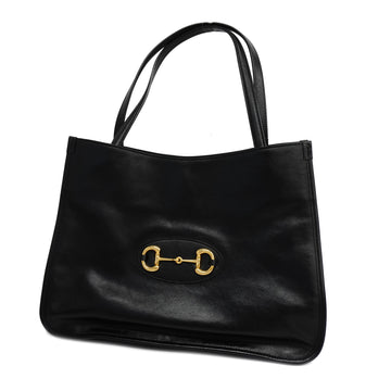 GUCCIAuth  Horsebit 623694 Women's Leather Tote Bag Black