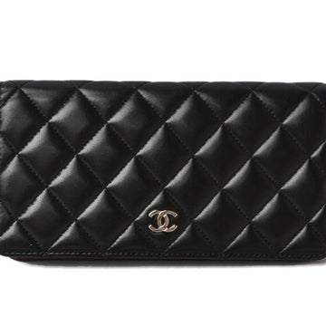 Chanel Wallet CHANEL Long Timeless Classic A31509 Matrasse Lambskin Black/Bordeaux