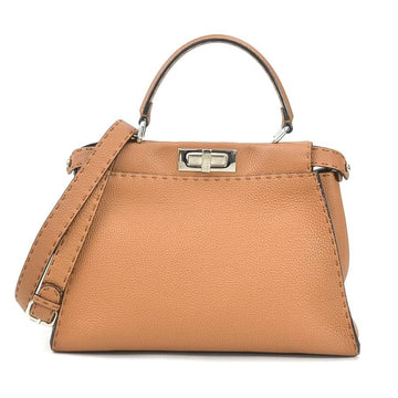 FENDI Handbag Shoulder Bag Selleria Peekaboo Regular Leather Camel Ladies 8BN290-QOJ