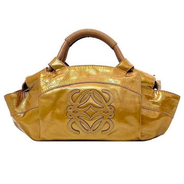 LOEWE Handbag Nappa Aire 40 Yellow Gold Anagram 309.20.103 Patent Leather  Color Tote Bag Ladies