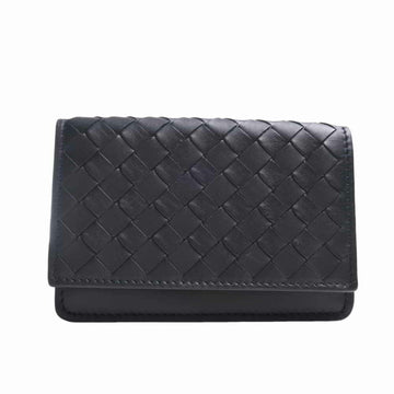 BOTTEGA VENETA Intrecciato Leather Business Card Holder Case 174646 Black