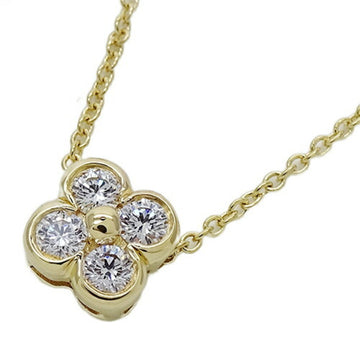 TIFFANY&Co. Necklace Ladies 750YG 4P Diamond Bezel Set Yellow Gold Polished