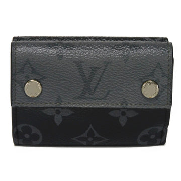 LOUIS VUITTON Trifold Wallet Discovery Compact W Snap Monogram Eclipse Reverse Noir M45417 Men's Billfold