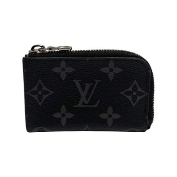 LOUIS VUITTON Portomone Jules Monogram Eclipse Leather Coin Case Purse Black