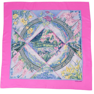 HERMES Scarf Muffler Carre 90 GIVERNY Garden Flower Silk 100% Women's Multicolor