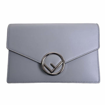 FENDI F's Leather Chain Long Wallet 8BS006 Gray Ladies