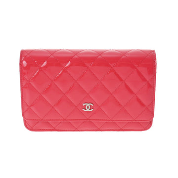 CHANEL Matelasse Chain Pink Women's Enamel Shoulder Bag