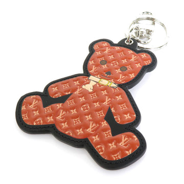 LOUIS VUITTON Charm Keyring Monogram Portocre Teddy Bear Leather Brown Unisex M00342 55196g