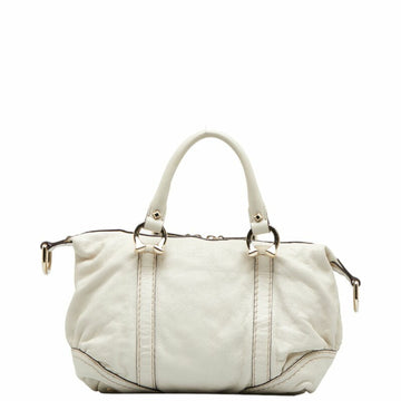 GUCCI handbag Boston bag 189893 white leather ladies