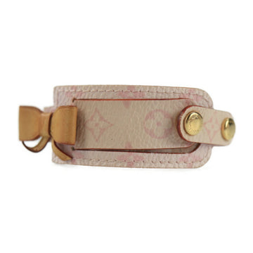 LOUIS VUITTON Brasserie Porto Address Monogram Cherry Blossom Bracelet M92576 PVC Leather Rose Pink Series Gold Metal Fittings