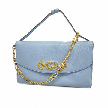 GUCCI Handbag Zumi 572375 Leather Light Blue Ladies
