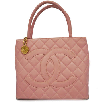 CHANEL tote bag reproduction caviar skin pink gold hardware ladies