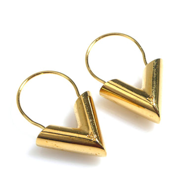 LOUIS VUITTON Earrings Hoop Essential V Metal Gold Women's M61088
