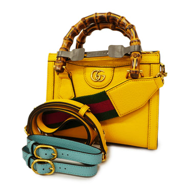 GUCCIAuth  2way Bag Diana 702732 Women's Leather Handbag,Shoulder Bag Yellow