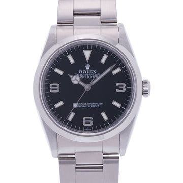 ROLEX Explorer 1 14270 Men's SS Watch Automatic Black Dial