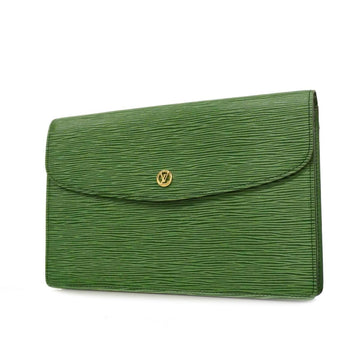 LOUIS VUITTON Clutch Bag Epi Montaigne 27 M52654 Borneo Green Ladies