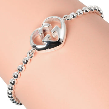 GUCCI Interlocking G Heart Bracelet Ball Chain Silver 925