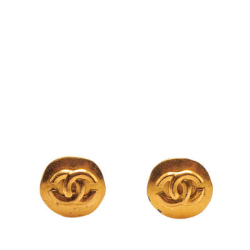 CHANEL coco mark earrings gold plated ladies