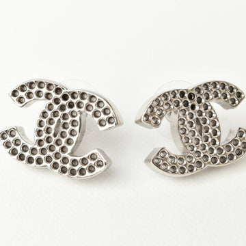 CHANEL earrings  CC mark punching silver