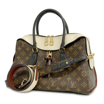 LOUIS VUITTON Handbag Monogram Tuileries Tote M43571 Brown Creme Ladies