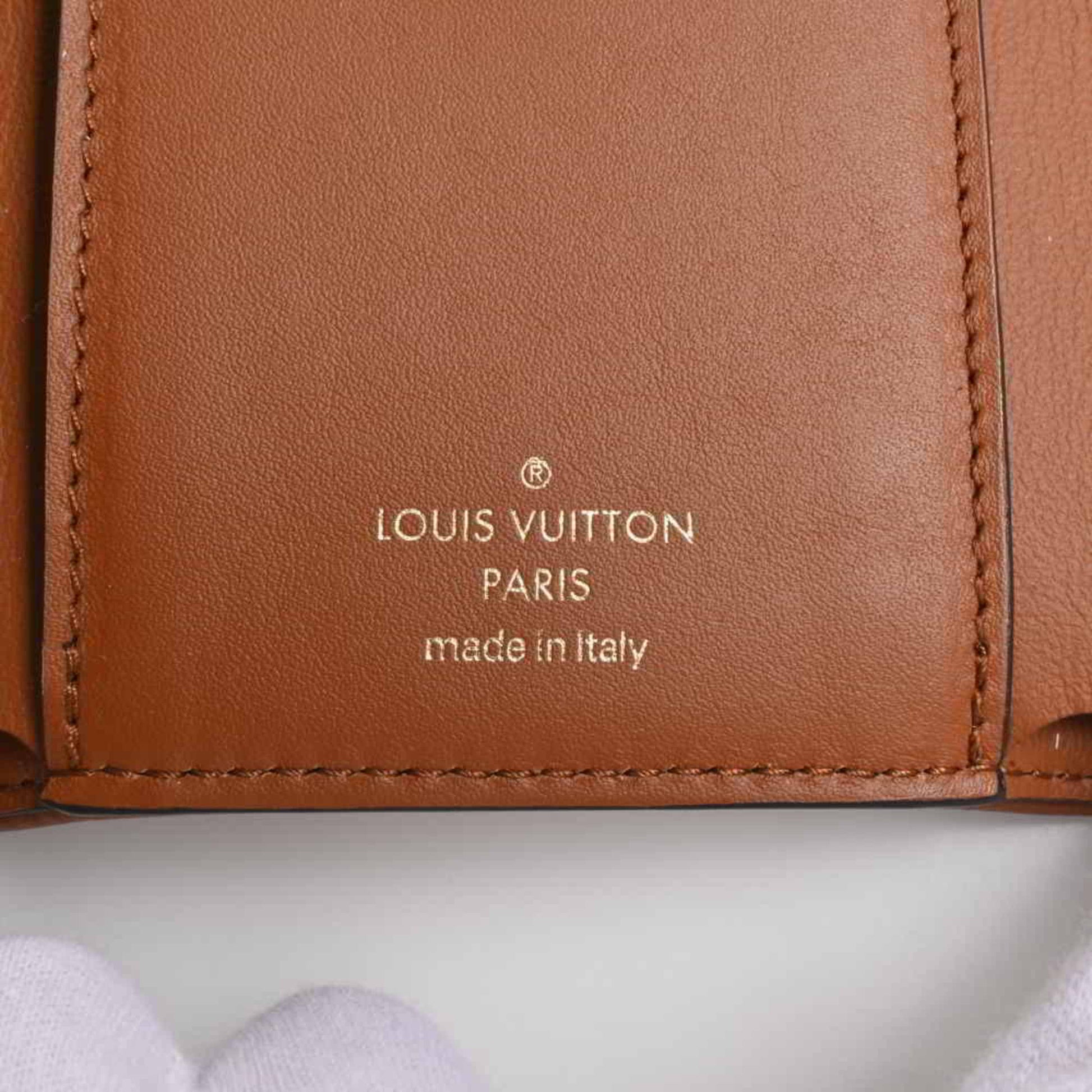 LOUIS VUITTON Louis Vuitton Canvas Leather Portefeuille LV Pont Neuf Trifold  Wallet M81393 Brown/Beige