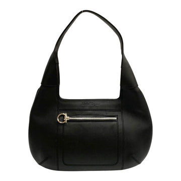 SALVATORE FERRAGAMO Gancini Hardware Leather Genuine Handbag Mini Tote Bag Black