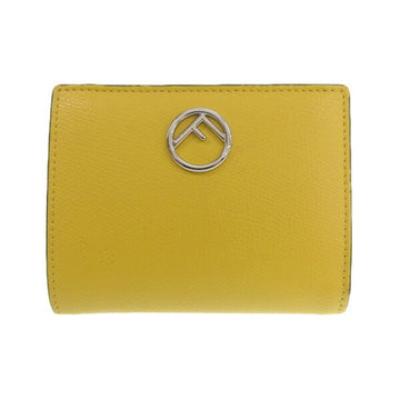 FENDI F's Leather Bifold Wallet 8M0387 Yellow Ladies