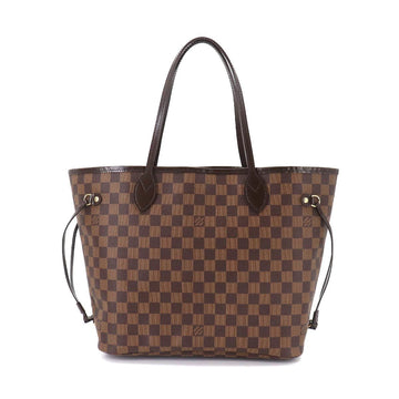 Louis Vuitton Damier Neverfull MM tote bag Ebene series N51105 brown gold metal fittings