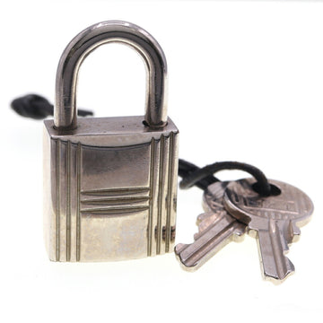 HERMES Cadena Silver Metal Padlock Key Lock Women's Men's