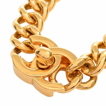 CHANEL Turnlock Coco Mark Chain Necklace Gold Women's