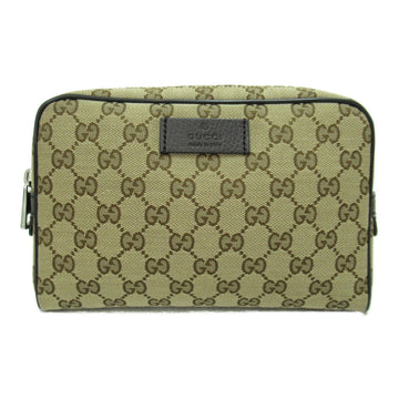 GUCCI body bag Beige Dark brown GG canvas leather 449174