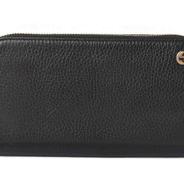 Gucci Wallet GUCCI Long / Petit Marmont Leather Black Round 509644