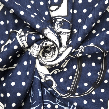 HERMES/ Carre 140 SPRINGS Springs Scarf Navy Unisex