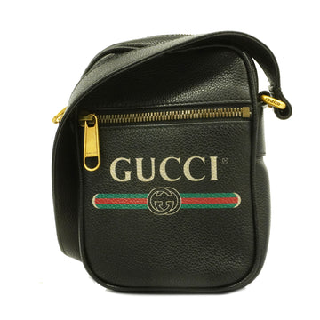 GUCCI[3yc2603] Auth  shoulder bag 574803 leather black gold metal