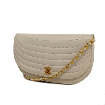 Chanel Shoulder Bag Chain Shoulder Women's Leather Shoulder Bag White