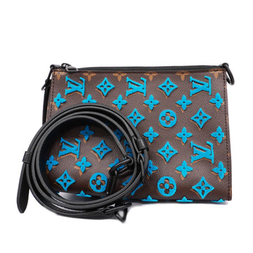 LOUIS VUITTONAuth  Monogram Triangle Messenger M45078 Shoulder Bag Turquoise