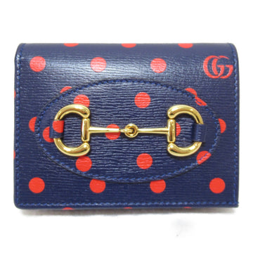 GUCCI wallet Navy Dot pattern leather 621887