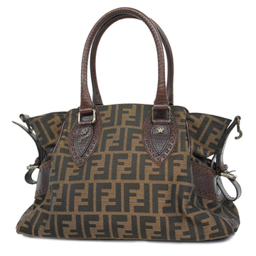 FENDIAuth  Zucca Handbag Women's Canvas Brown