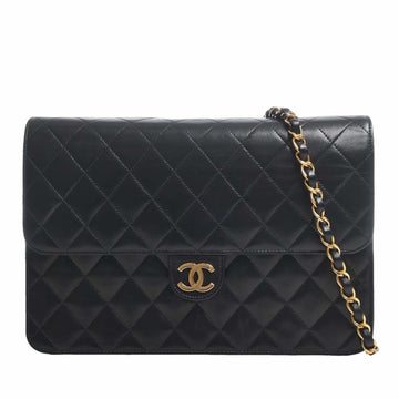 CHANEL Lambskin Matelasse Coco Mark Chain Shoulder Bag A03570 Black Ladies