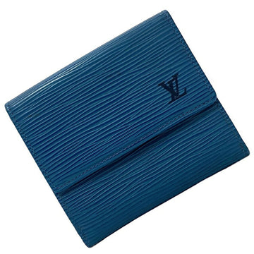 LOUIS VUITTON Wallet Portomone Credit Blue Toledo Epi M63485 W Outer Leather SP0995  Bifold Double LV Women's