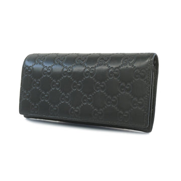GUCCIAuth ssima Bifold Long Wallet 233154 Women's Leather Black