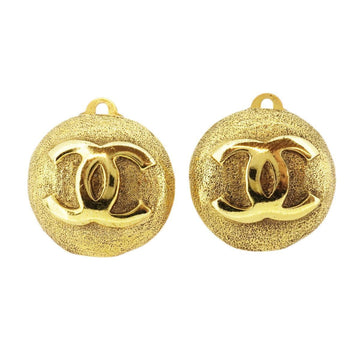 CHANEL earrings here mark circle GP plated gold ladies