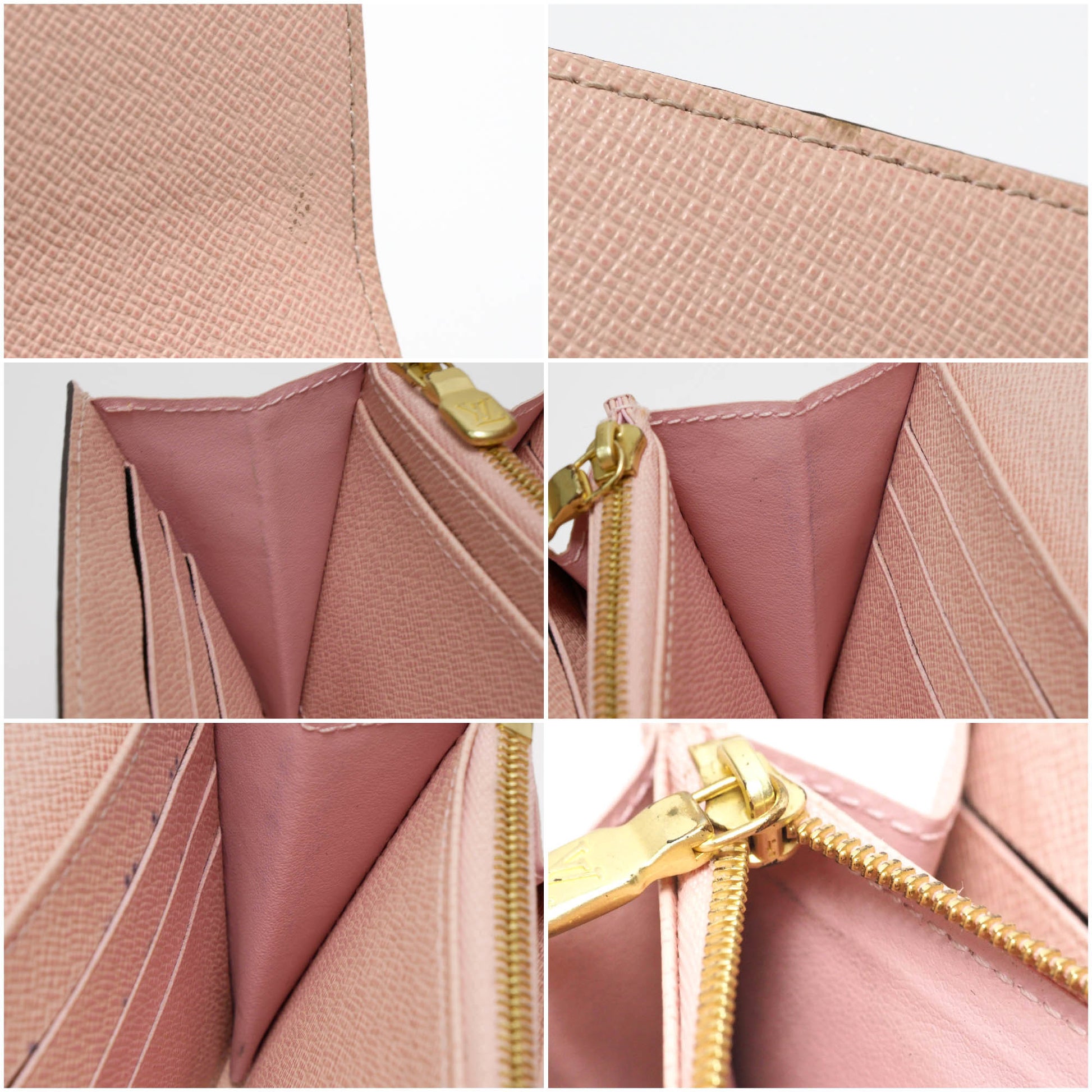 Louis Vuitton Bi Fold Wallet Damier Studs Portofeuil Sarah N60249 Rose  Ballerine Ladies Pink