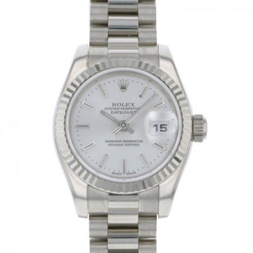 ROLEX Datejust 179179 silver dial watch ladies