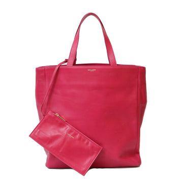 SAINT LAURENT shoulder bag tote pink ladies leather