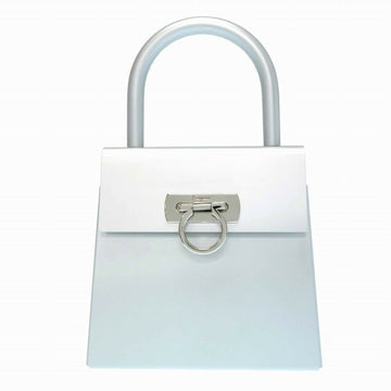 Salvatore Ferragamo Gancini Aluminum Handbag AU-21 6716 Silver