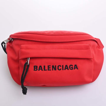 BALENCIAGA Nylon Wheel Waist Bag Body 569978 Red Women's