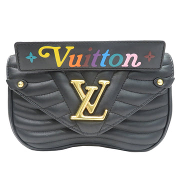 LOUIS VUITTON New Wave Chain Bag M51683 Handbag Shoulder Black G Hardware Leather Ladies