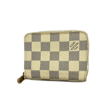 LOUIS VUITTON Wallet/Coin Case Damier Azur Zippy Coin Purse N63069 White Ladies